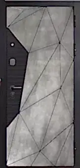 Геометрия Сатин черный, Бетон лофт грей / Бетон  Снежный