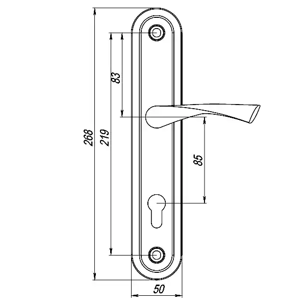 Ручка Punto (Пунто) на планке HANDLE90.CRONA.04-85 (P90 8504 CRONA) CP хром 